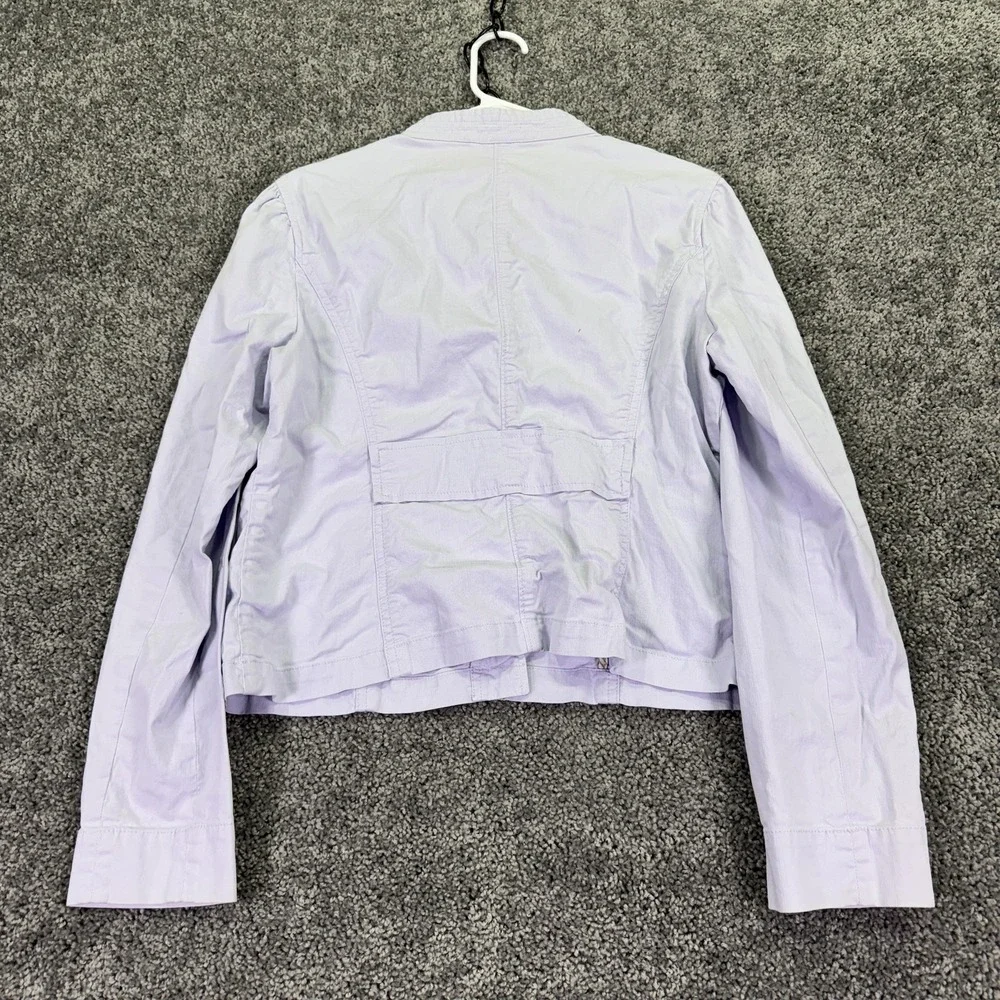 Gap Jacket Womens Large Purple Twill Button Front Lightweight Casual Short